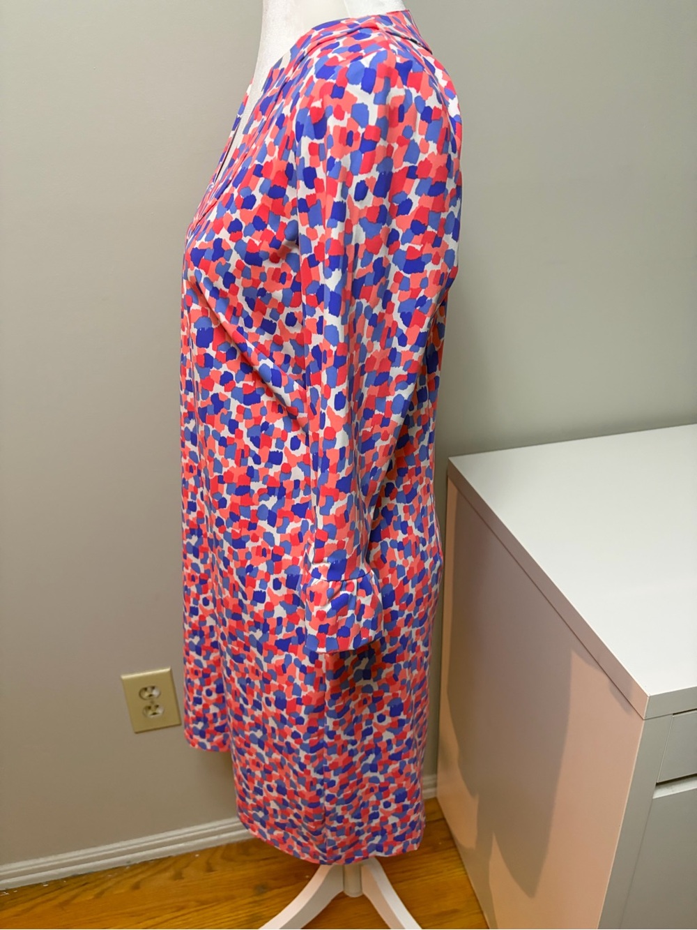 Katherine Way Women Ruffle Sleeve Abstract Confetti resort-wear dress Size Small - Picture 7 of 15